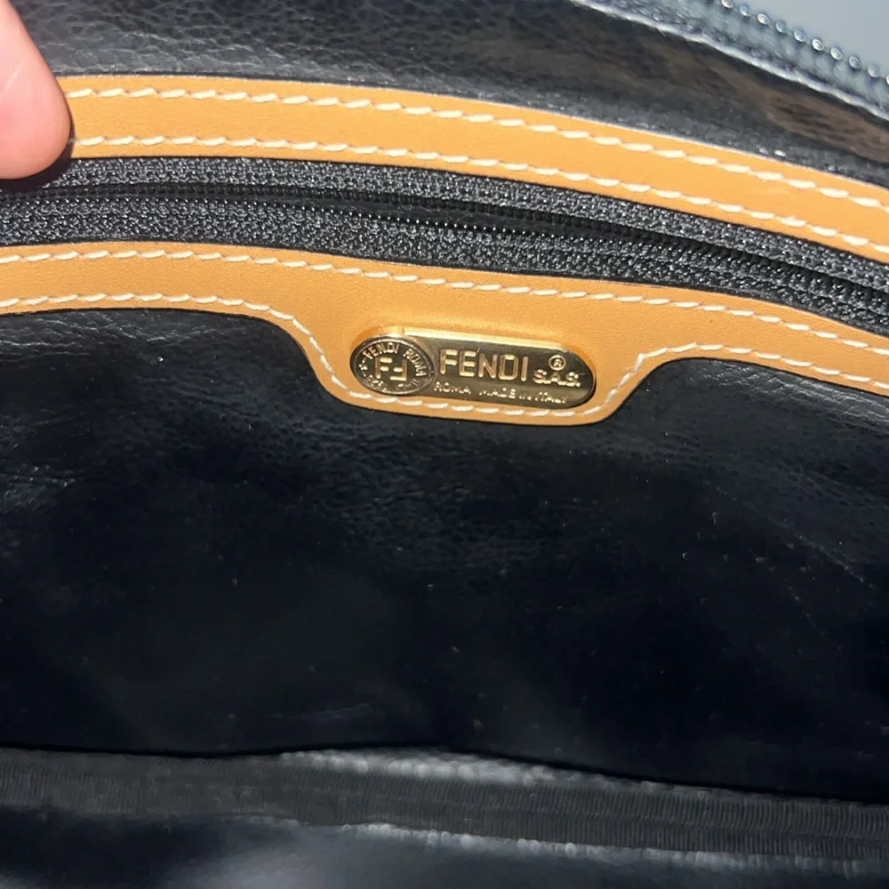 Fendi Brown and Black Striped Satchel - Picture 13 of 16